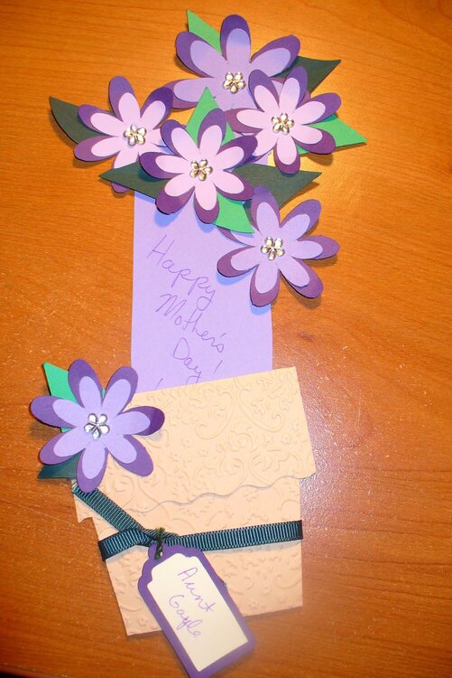 Flower Pot Mother&#039;s Day card - Aunt inside