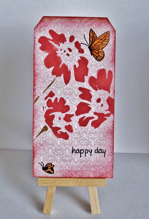Mixed Media Flowers Tag
