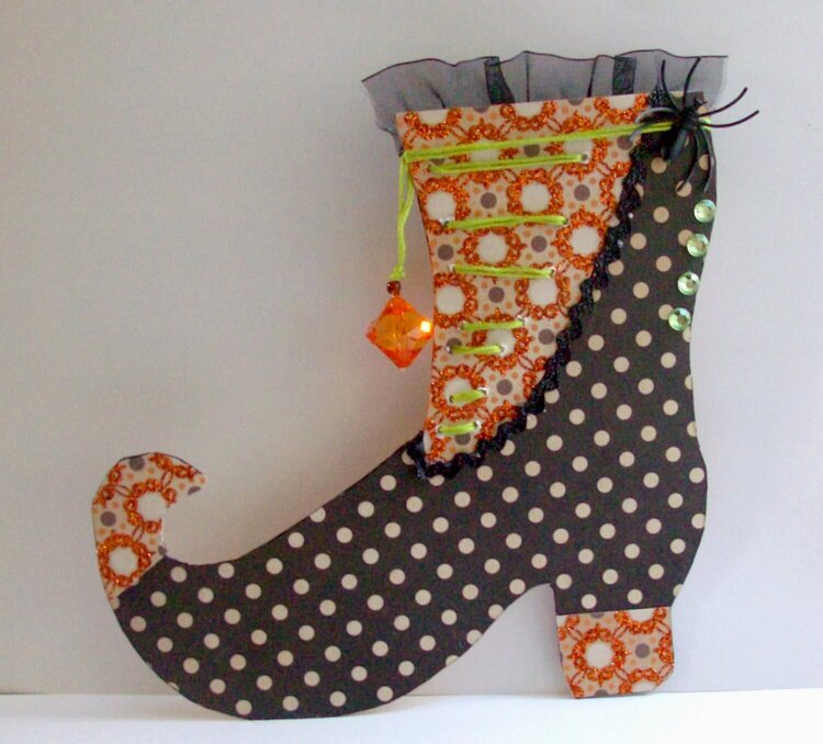 Paper Halloween Witch Shoe