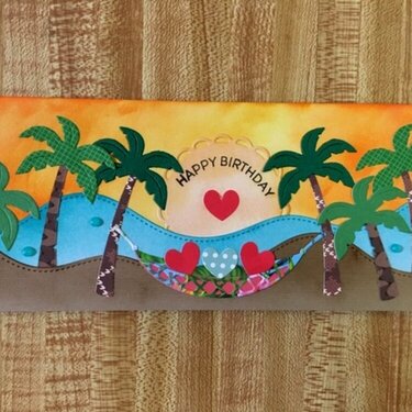 2020 Summer Beach card inside - This is a slim line card.  8 1/2 x 3 1/2.