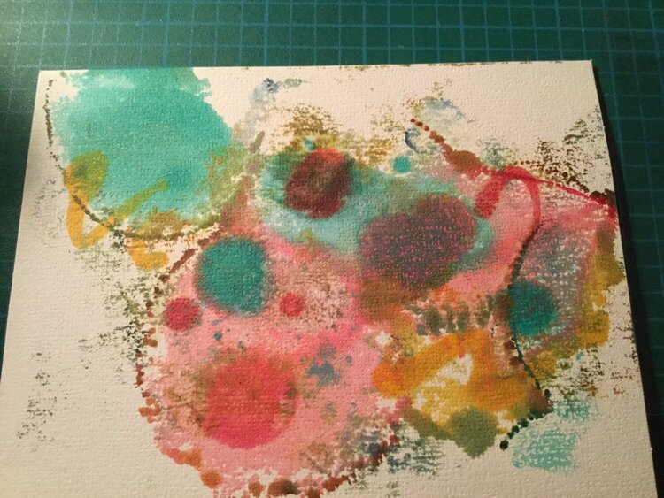 Card made with alcohol ink