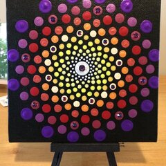 Dot mandala canvas -- "Volcano"