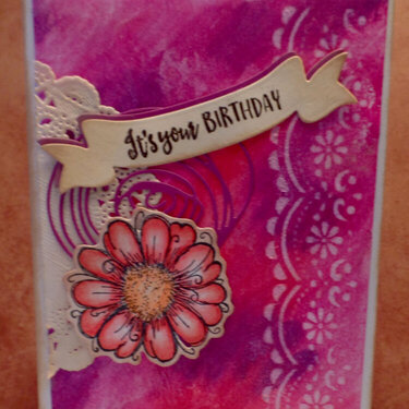 Distress Crayon/Stencil Birthday Card