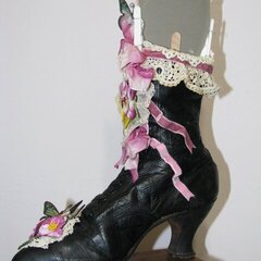 Victorian Boot Decor. Flowers, Lace Ribbons and More on Secret Box!