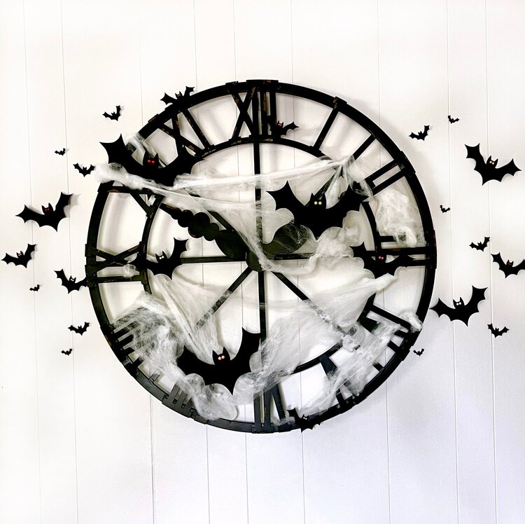 Spooky Bat Clock Decor