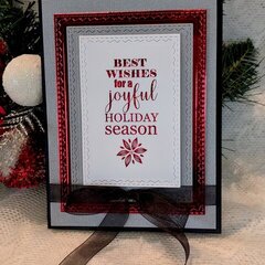 Joyful Holiday Card Red Foil