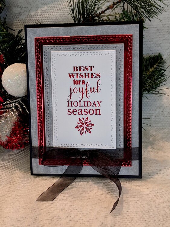 Joyful Holiday Card Red Foil