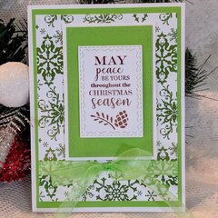 Peace Green Foil Christmas Card