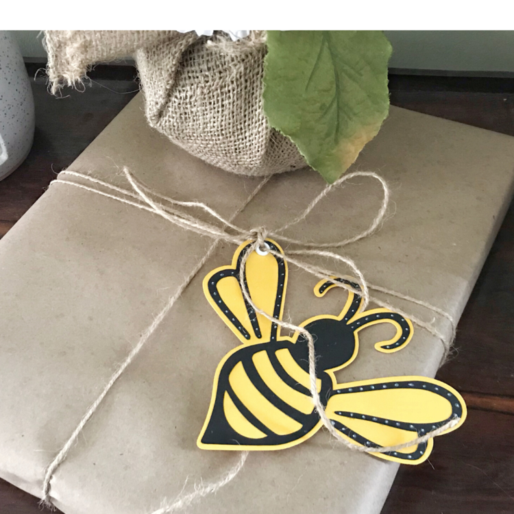 Bee Happy Cut File Tag