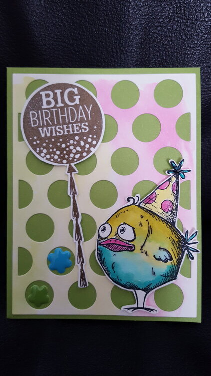 Crazy bird birthday card