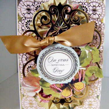 Vintage Gold Butterfly Topper Quickie Card