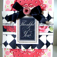 Rose Box Pleated Thank You Card