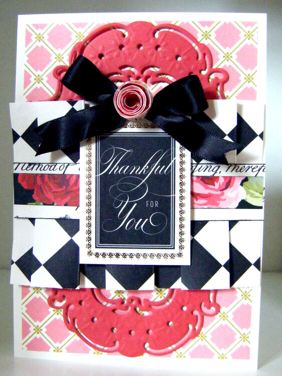 Rose Box Pleated Thank You Card