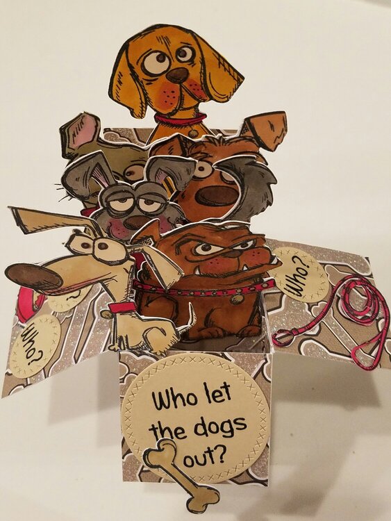 Who Let The Dogs Out Pop-Up Card