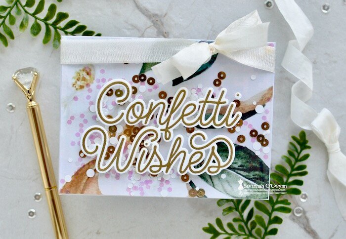Confetti Wishes (custom wedding shaker card)