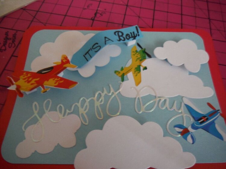 Airplanes and happiness baby card