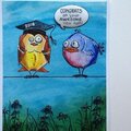Crazy bird graduates