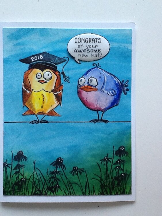 Crazy bird graduates
