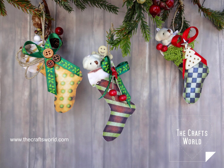 Handmade Christmas stockings with bears