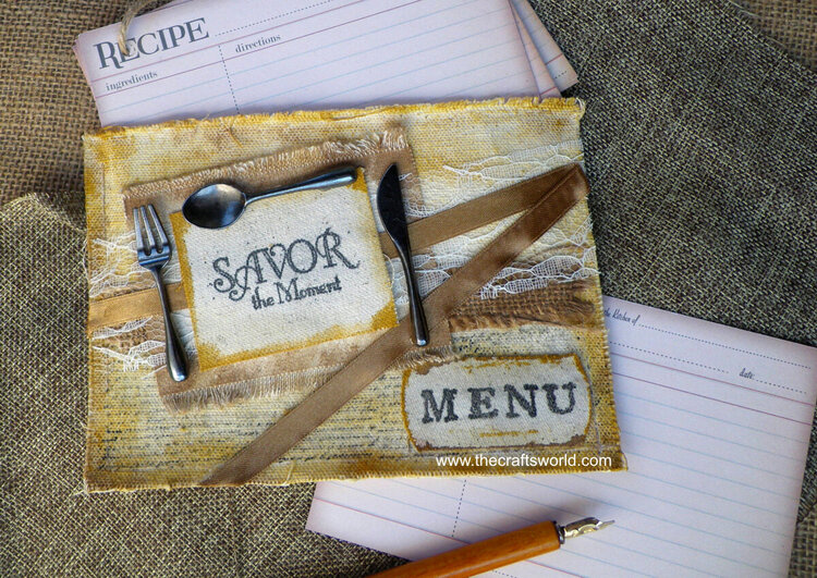 Recipe cards in a pocket