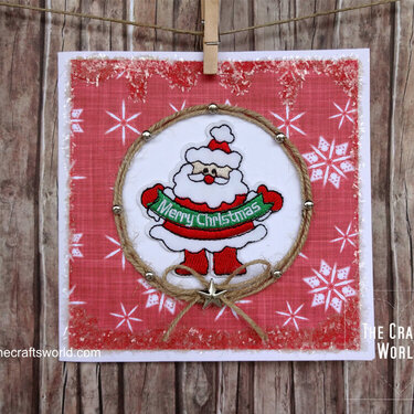Christmas card with a Santa iron on patch