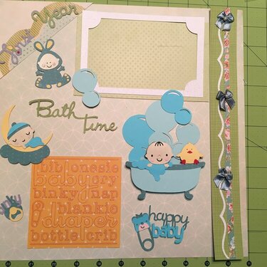 Baby Bath Time 12x12 scrapbook page