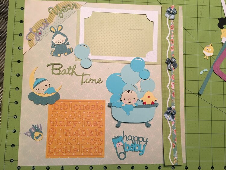 Baby Bath Time 12x12 scrapbook page