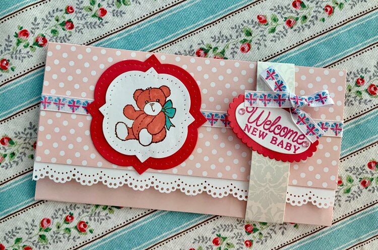 Welcome new baby girl envelope