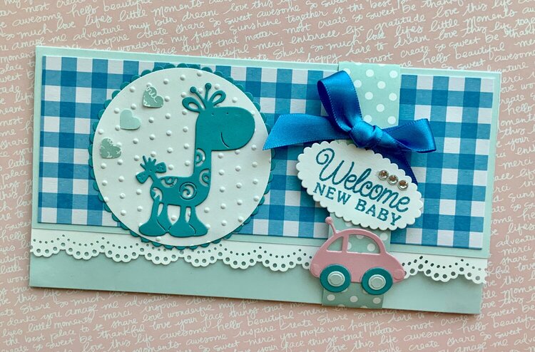 For baby boy envelope and card