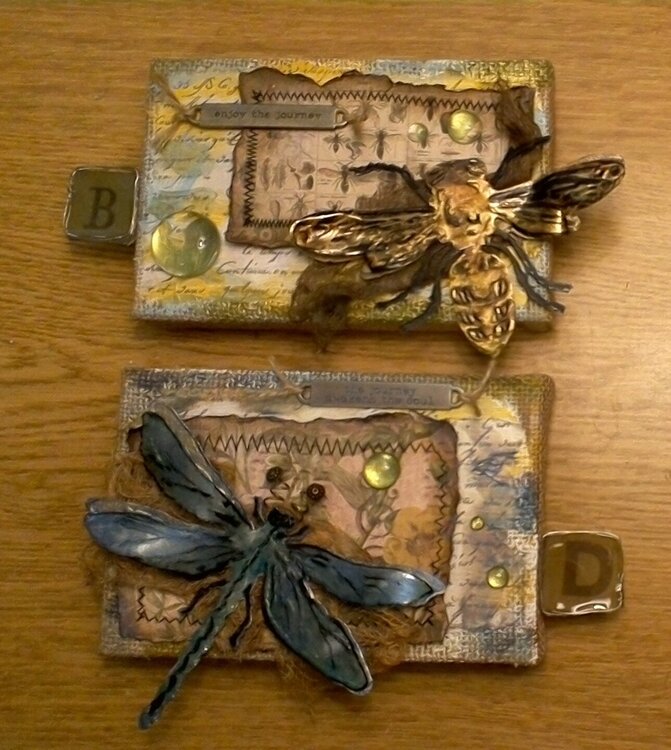 Dragonfly &amp; Bee Burlap Art
