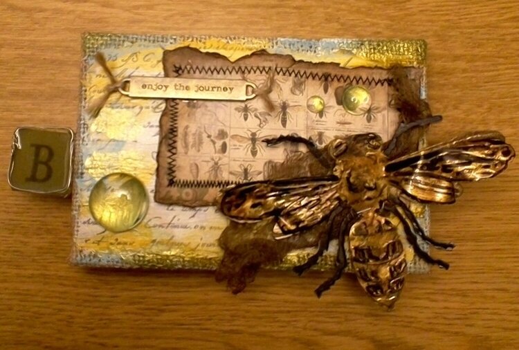 Dragonfly &amp; Bee Burlap Art