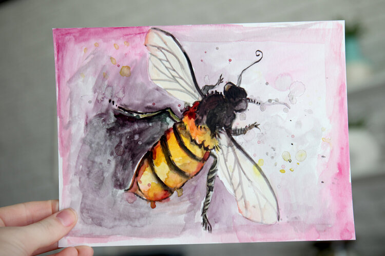 Bumbleebee Watercolor Sketch