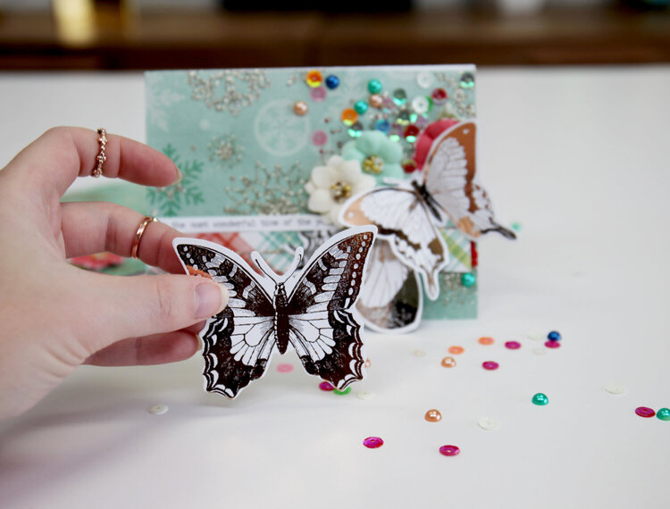 Christmas Card with Butterflies