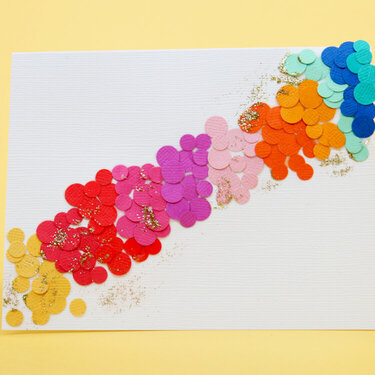 Rainbow Confetti Punch Gold Glimmer Paste Card