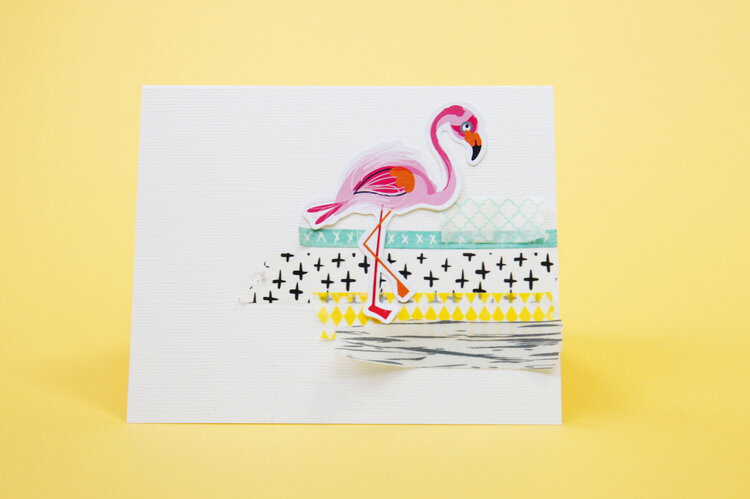 Modern Flamingo Summertime Card