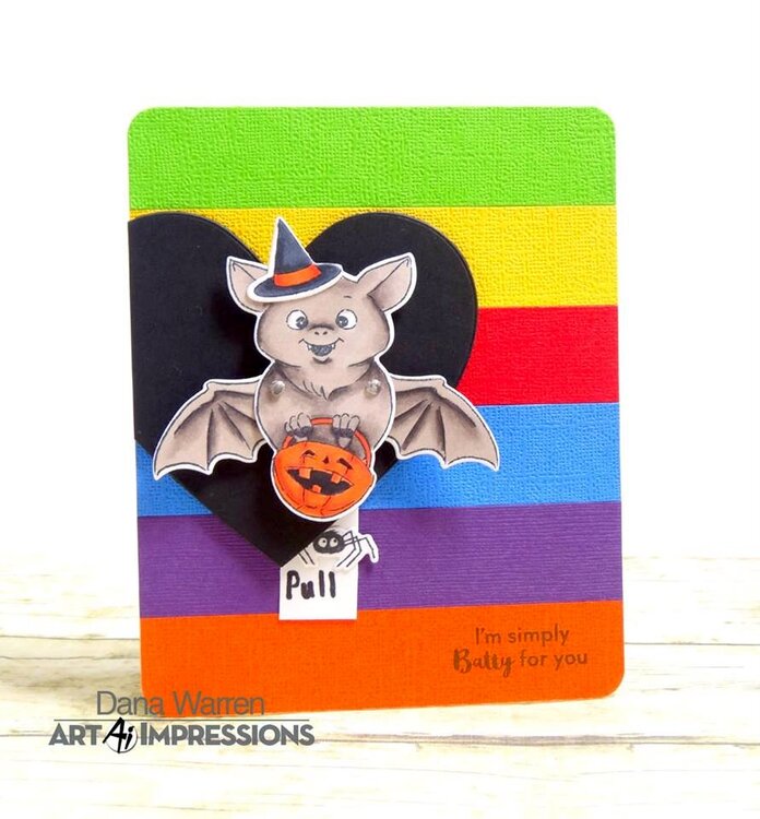 Halloween Bat Flutter Interactive Card