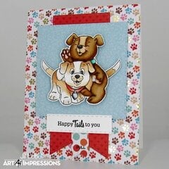 Puppies Flutter Card "Happy Tails to You"