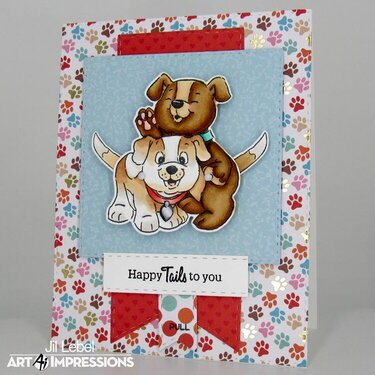Puppies Flutter Card &quot;Happy Tails to You&quot;