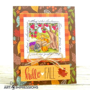 Hello Fall Autumn Window Card
