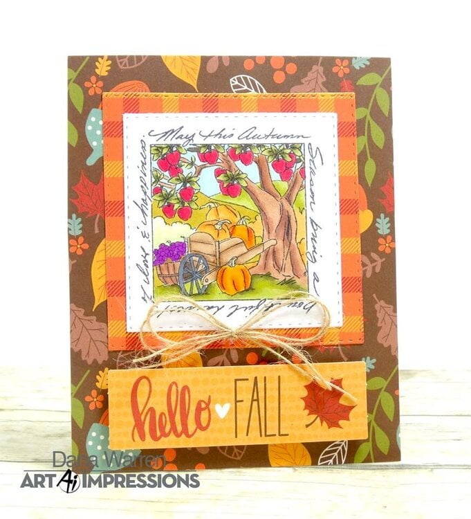 Hello Fall Autumn Window Card