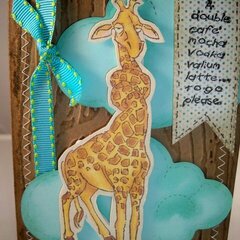 "Latte to go" giraffe card using Art impressions stamps