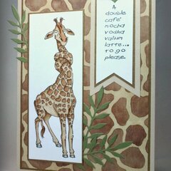 "Latte to go" giraffe card using Art impressions stamps