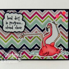 "Bad day" flamingo card using Art impressions stamps