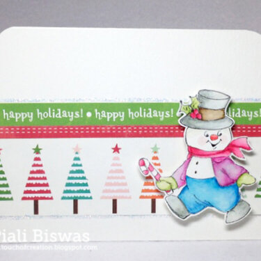 Christmas card using Art Impressions stamps