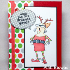 Funny Christmas card using Art Impressions stamps