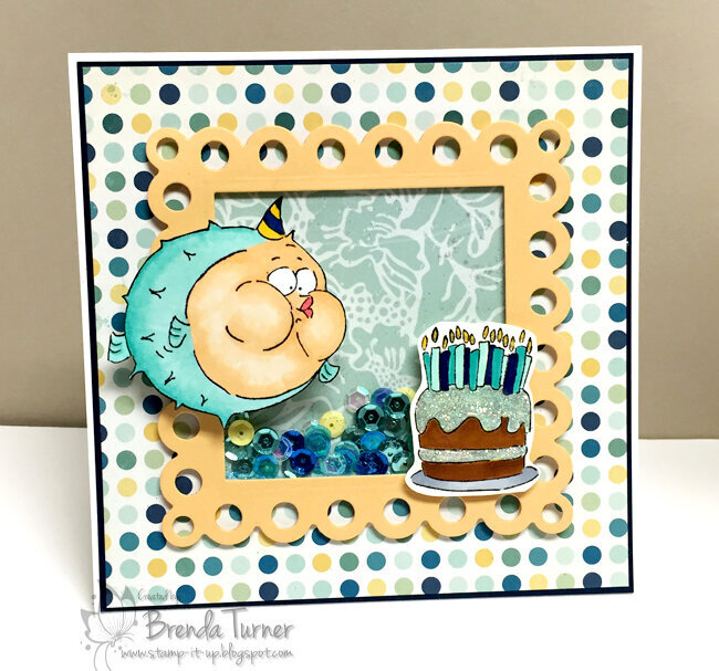 &quot;Deep breath&quot; blowfish birthday card using Art Impressions stamps