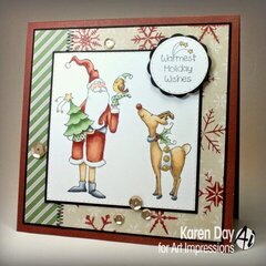 Christmas card using Art Impressions stamps
