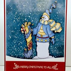 Christmas snowman card using Art Impressions stamps