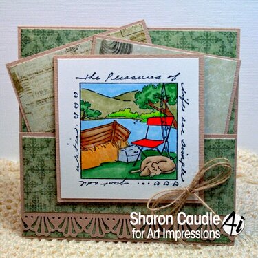 Outdoor card using Art Impressions stamps