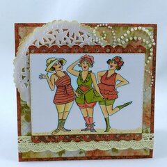 Vintage style card using Art Impressions stamps